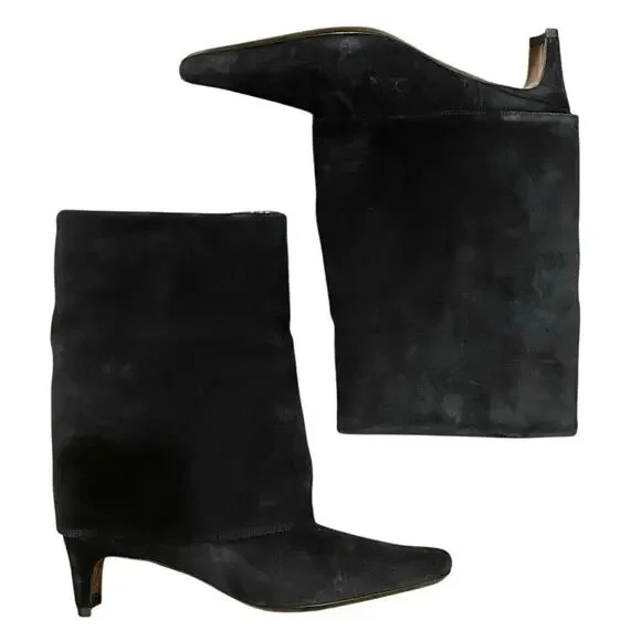 Staud Wally Foldover Black Suede Booties 37 NWOB - Picture 3 of 7